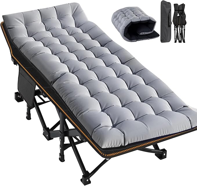 Barbella Folding Camping Cot Folding Cot Camping Cots for Adults Portable Sleeping Cot with Mattress Foldable Outdoor Bed Camp Cots Guest Bed with Carry Bag for Home Office &amp Outdoor Use