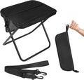 DZ Duozhan Portable Camping Stool - Foldable Backpack Stool 13 with 260lb Capacity Lightweight Collapsible Stool with Carry Bag &amp Adjustable Strap for Hiking Fishing Beach Outdoor (Black)