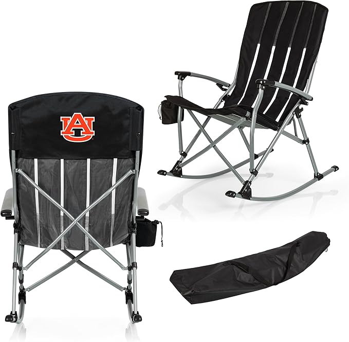 Picnic TIME NCAA Unisex-Adult NCAA Outdoor Rocking Camp Chair XL Heavy Duty Camping Chair for Adults