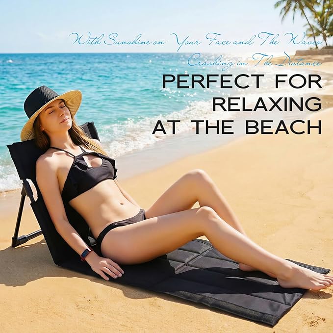 2 Pcs Foldable Beach Pool Chairs Portable Folding Adjustable Sun Chairs Poolside Seat for Edge of Pool for Beach Poolside Camping Picnic Lawn Accessories