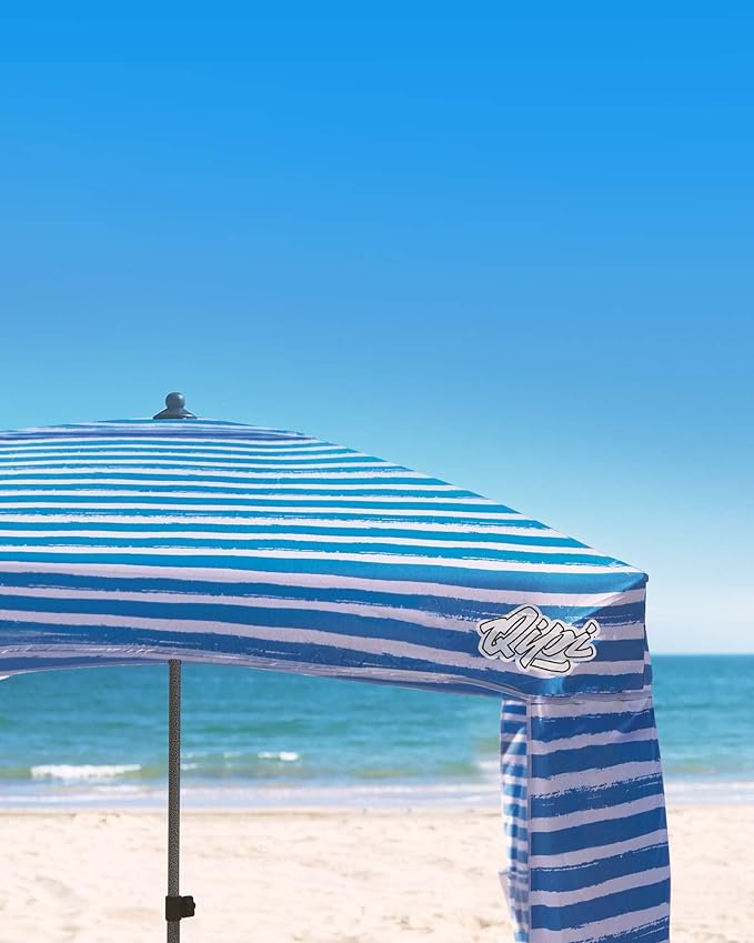 Qipi Beach Cabana - Easy to Set Up Canopy Waterproof Portable 6' x 6' Beach Shelter Included Side Wall Shade with UPF 50+ UV Protection Ultimate Sun Umbrella - for Kids Family &amp Friends