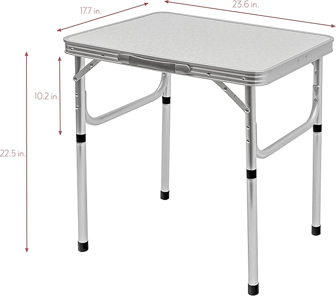 Aluminum Portable Folding Camp Table With Carry Handle - By Trademark Innovations White