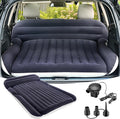 KMZ SUV Air Mattress with 2 Pillows – Thickened and Flocked Car Bed – Portable Travel Pad for Camping &amp Road Trips – Quick Inflate &amp Deflate with External Pump – Navy Blue+Light Gray