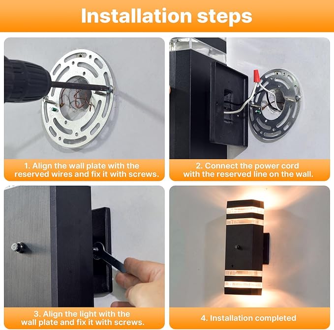 Dusk to Dawn Outdoor Wall Lights Aluminum Exterior Wall Sconce Lighting Up and Down Dusk to Dawn Outdoor Wall Sconce Waterproof Outside Lights for House Porch Patio Garage Garden 1 Pack