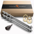 GROUNDGRABBA Screw in Tent Stake for Normal to Hard Ground | Premium Drill Driven Ground Anchor Earth Screws | 2X Stakes (1 Foot) 2X Closed Hooks 1X 5/8 Hex Socket Driver