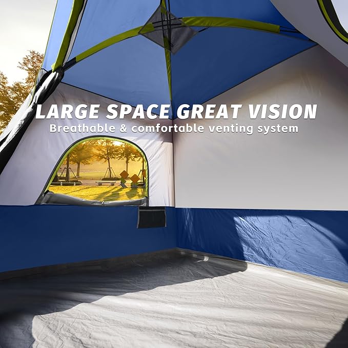 UNP 2/4/6/8 Person Tent Portable Cabin Tent Camping Tent 4-Person Easy Set Up Waterproof with Top Rainfly for Outdoor Camping/Hiking