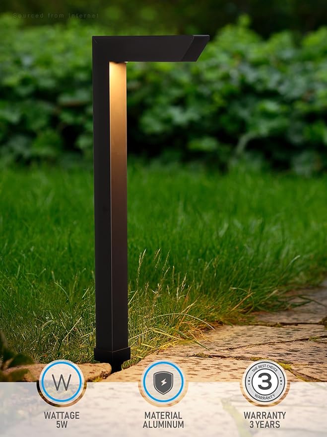 LEONLITE 5CCT LED Low Voltage Landscape Pathway Light 5W Anti-Glare Path Lights Aluminum IP65 Outdoor Sidewalk Lights Wired ETL 16 Inch 1800K/2700K/3000K/4000K/5000K Oil Rubbed Bronze Pack of 6