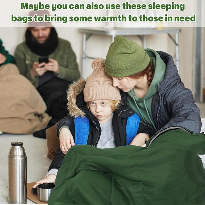 Tudomro 16 Pack Bulk Sleeping Bags for Adults Lightweight Waterproof Camping Sleeping Bags with Compression Sack for Camping Backpacking Hiking Travel Emergency Use