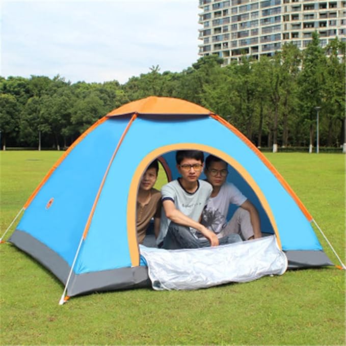 VICASKY Automatic Folding Tent for Persons Family Tent for Camping Beach Parties Lightweight Durable Easy Setup with Ground Nail Interior Light