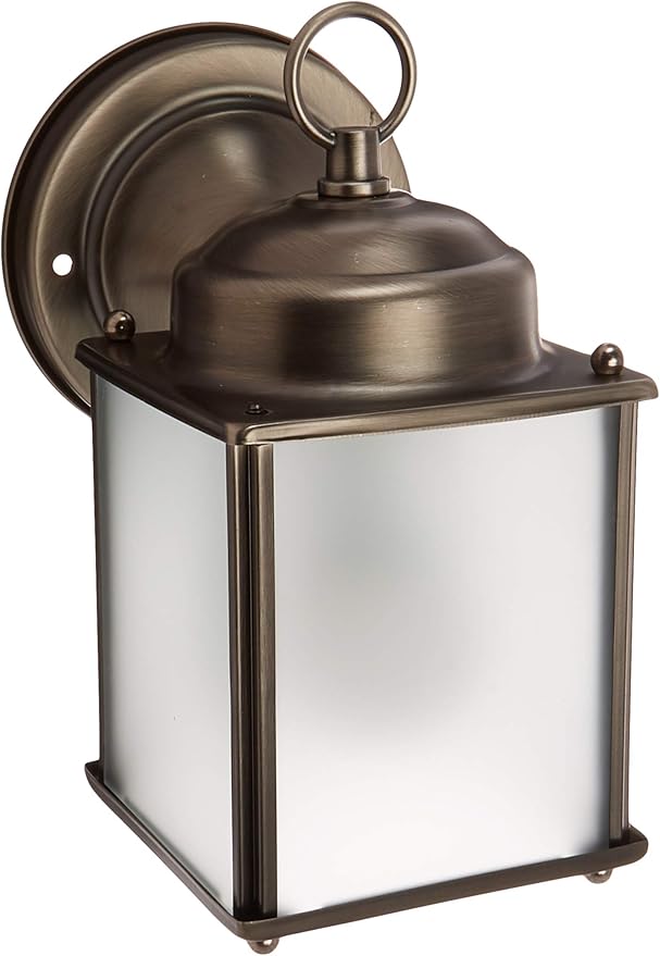 Generation Lighting 8592001-965 New Castle One Light Outdoor Wall Lantern Antique Brushed Nickel Finish
