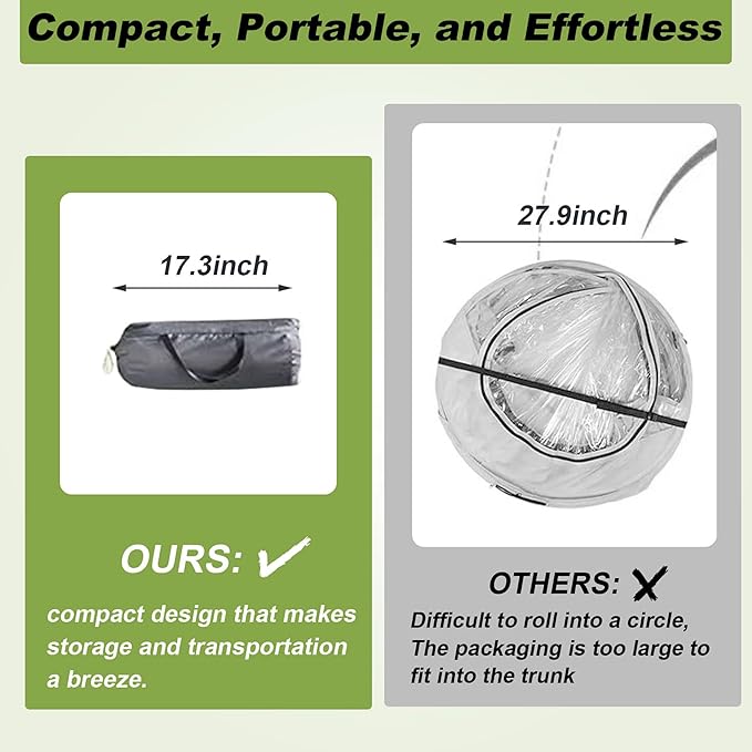 2-3 Person Clear Sport Tent with Extra Rain Cover - Windproof Winter Tent for Ice Fishing Backyard &amp Outdoor Sports