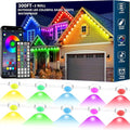 300FT Permanent Outdoor RGB LightsIP67 Waterproof Smart LED Eaves Lights with App/Remote Controlfor Christmas and All Holiday DecorDaily and Accent LightingHouse Roof and Garden Lighting