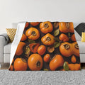 Fresh Persimmon 80x60 Printed Soft Fleece Blanket for Sofa Bed and Camping - Cozy Blanket for Travel Picnics Nighttime Use