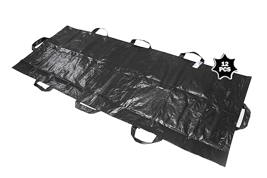 Primacare CSBB-3201 Body Bag Stretcher Combo with Side Handles Outdoor Camping Sleeping Hiking Pouch Polyethylene Cadaver Disaster Black 90 in. x 36 in. (Pack of 12)