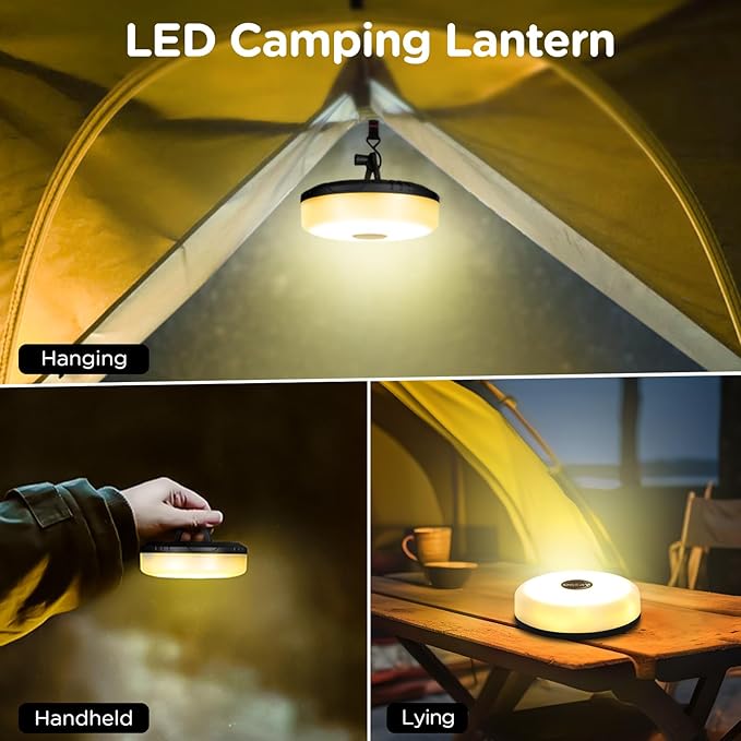 OGERY 2-Pack Camping String Lights 32.8FT Rechargeable Christmas String Lights Outdoor/Indoor 8 Modes 4-in-1 Quick Storage Fairy Lights Portable Lamp for Xmas Tree Decor Party Camping Essentials