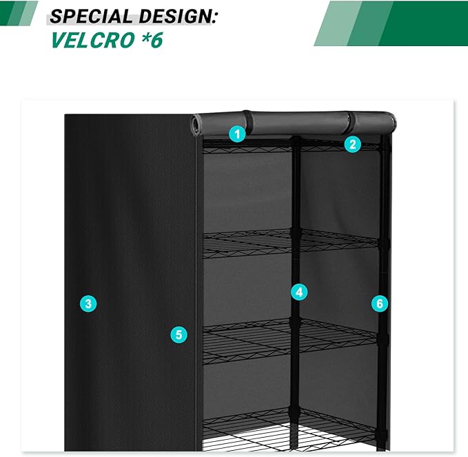Storage Shelving Unit Cover with Zipper - Waterproof Indoor/Outdoor Dust Cover (25L x 15W x 30H)