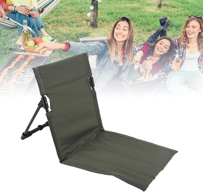 Outdoors Beach Loungers Beach Lounge Chairs Beach Chairs Portable Folding Beach Mat Lounge Chair with Oversized Zippered Pocket Adjustable Backrest Storage Pouch for Camping Beach (OD Green)