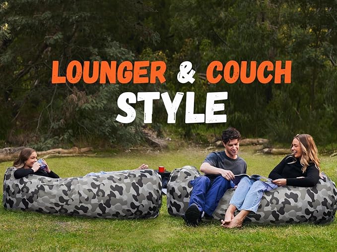 WEKAPO Inflatable Couch Air Lounger Chair - Camping &amp Beach Accessories Portable Blow up Sofa for Hiking Lawn Indoor/Outdoor Movies &amp Music Festivals. Lightweight and Easy to Set Up Air Ham