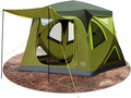 TIMBER RIDGE Camping Tent 4 Person Instant Pop Up Hub Tent with 8 Windows Easy 60 Second Setup Weather Resistant Family Cabin Tents with Rain Fly for Camping Hiking Outdoor Travel