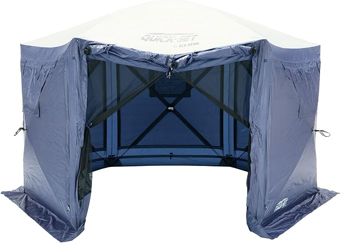 CLAM Pop Up Screen Tent Outdoor Camping Gazebo Canopy Pavilion 12.5' Blue