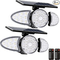 EMANER Solar Motion Lights Outdoor | Remote Control Brightest Flood Light Outside Dusk to Dawn Waterproof Solar Security Spot Lights 5 Modes for House Wall Mount Backyard Garden 2Pack