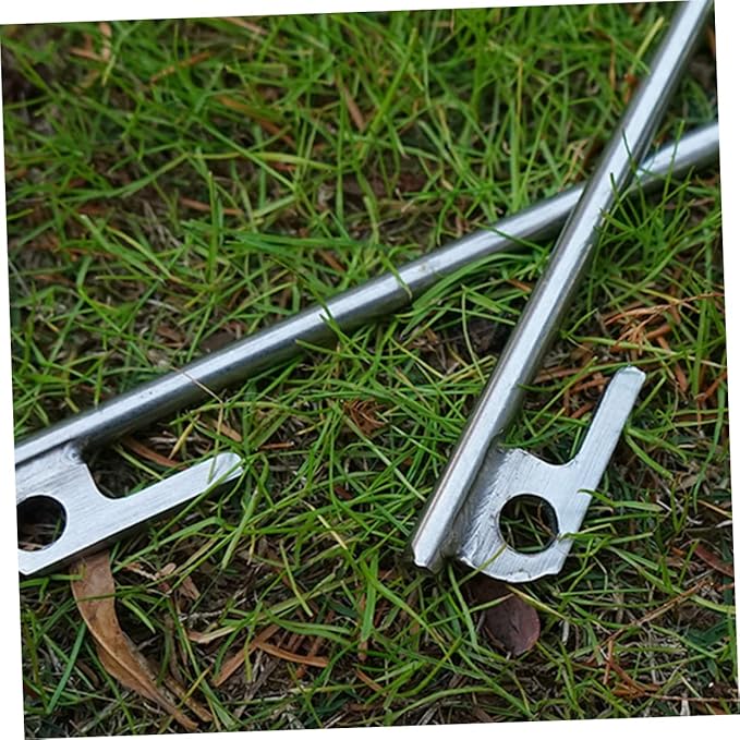 4Pcs Stainless Steel Tent Stakes Durable Tarp Pegs for Securing Tents Canopies and Outdoor Structures Resistant Camping Accessories