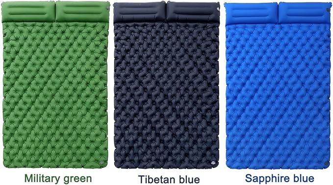Camping Sleeping Pad Inflatable Air Mattresses Outdoor Mat Furniture Bed Very Light Cushion Pillow Hiking Trekking with(France)