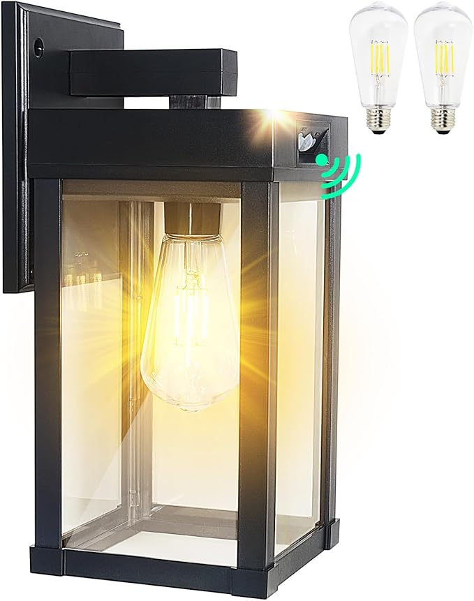 Solar Wall Lights Outdoor Waterproof with 3 Lighting Modes &amp Motion Sensor Dusk to Dawn Exterior Porch Light fixtures Solar Wall Lantern Fixture for Garage Patio Yard Garden