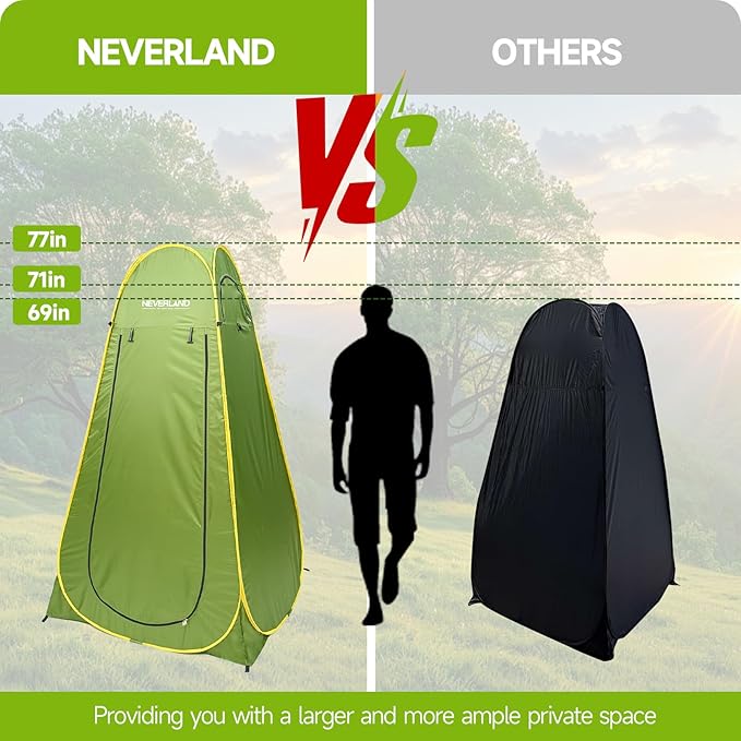 Neverland Pop up Privacy Shower Tent - Portable Changing Shower Tent Dressing Room Bathroom Outdoor Rain Shelter for Camping Beach