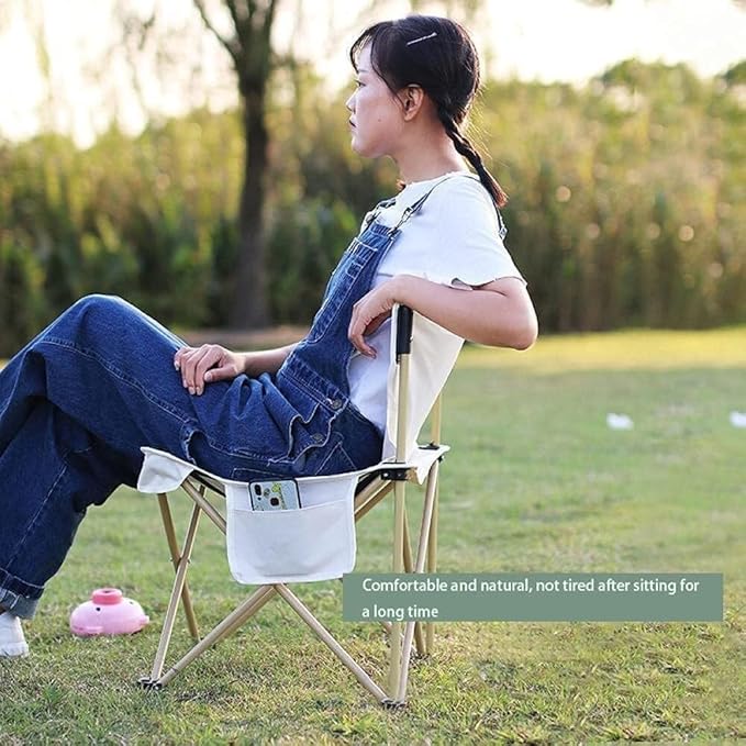 Folding Sling Back Portable Chair for Camping Outdoor Events BBQs Beaches &amp Picnics – Sturdy Frame Storage Bag 130-140kg Capacity