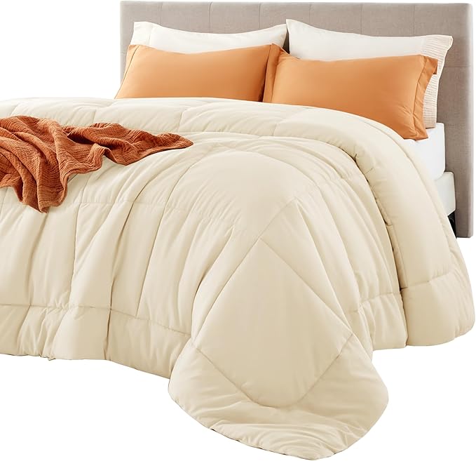 Bedsure Comforter Duvet Insert - Quilted Comforters Twin XL Size All Season Duvet Down Alternative Bedding Comforter with TabsGifts for Women/MenCreamTwin XL 92 x 68 Inches