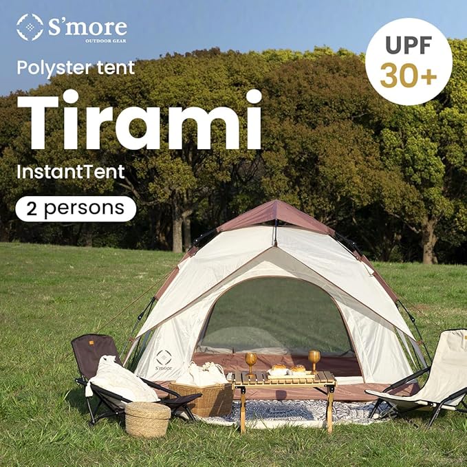 S'More 1/2 Person Beach Tent Lightweight &amp Easy Set Up Pop up Tent UFP 30+ Quick Portable Sun Shade Shelter for BeachPicnic Backyard Festival