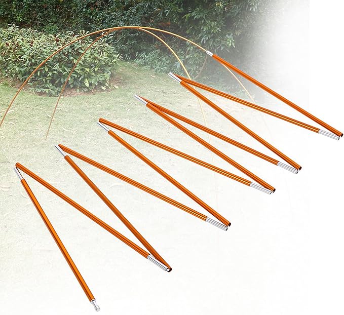 Aluminum Alloy Tent Poles 2Pcs Camping Tent Support Rods Bar Replacement Accessories Awning Frames Kit for Outdoor Camping Hiking Backpacking Travel Gold