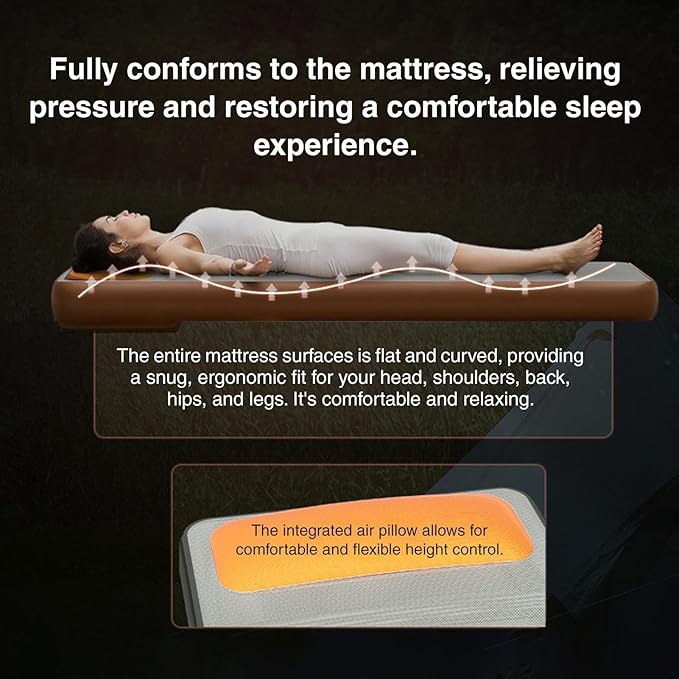 LAFANDE Inflating Foam Sleeping Pad with Electric Pump 6 Inch Thick Camping Mattress Portable Foldable Cushion Bed for Hiking Outdoor Traveling Backpacking Beach