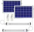 MEIHONG 2 Pack Solar Chicken Coop Lights with Timer | Dimmable LED Solar Shed Lights IP66 Waterproof &amp 16.4ft Cord | with Dusk to Dawn Sensor | Hanging Ceiling Light for Poultry Farms Coops