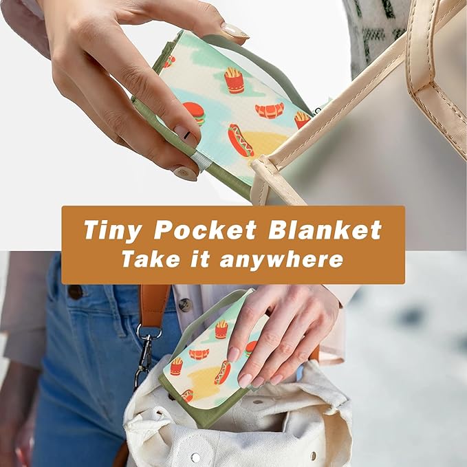 Picnic Blanket Waterproof – Packable Sand Proof Beach Blanket (0.42lb/0.66lb) Compact &amp Foldable Fits in Pocket with Integrated Stakes Ideal for Camping Hiking Travel Concert Festival