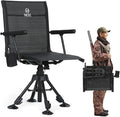 Nice C Swivel Hunting Chair 360 Degree Rotating Silent Hunting Blind Chair Turkey Chairs Strutter Chairs with Adjustable Height Armrest No-Sink Feet Shoulder Strap Cup Holder