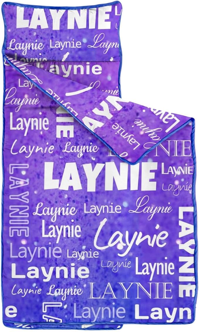 Personalized Name Toddler Nap Mat for Daycare Preschool Kindergarten Customized Kids Sleeping Bag with Pillow and Blanket for Girls Boys Custom Name Monogrammed Nap Mats for Toddlers