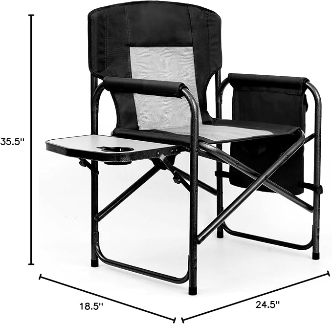 Camping Chairs Folding Chairs for Outside Directors Chairs Foldable Adults Heavy DutySupport to 450LBS