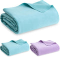 Peryiter 2 Pcs Military Wool Blanket Large 64 x 88 Camping Blanket Survival 3.3 Lbs Each Thick Thermal Washable Emergency Blanket for Outdoors Sporting Events Survival Kits (Purple Bean Green)