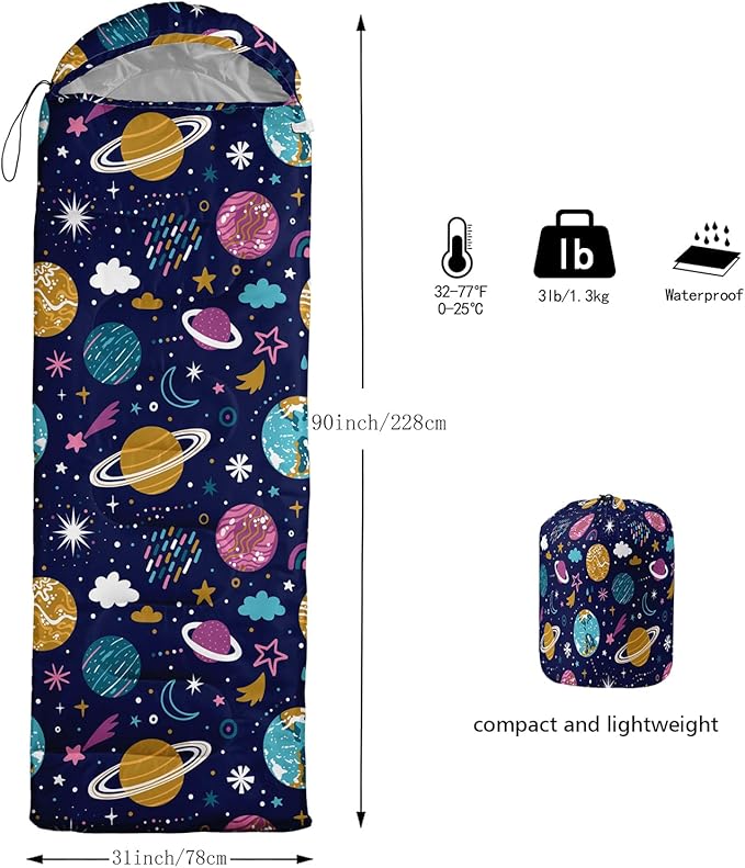 Print sleeping bagsleeping bagsOutdoor Camping Sleeping BagSuitable For Children Boys And Girls PortableWaterproofCompact And LightweightGreat For Outdoor CampingBackpacking And Hiking