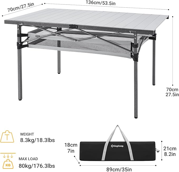 KingCamp Aluminum Compact Roll up Table