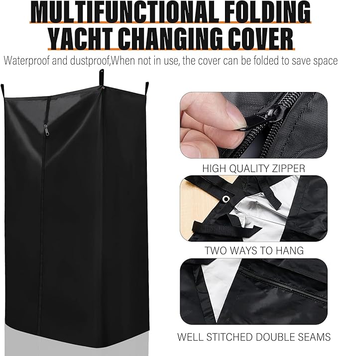 Boat Changing Room Heavy Duty Hanging Privacy Tent Shower Awing Portable Overland Fitting Room for Pontoon Camping Boat Dancing