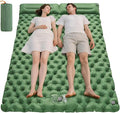 2 Person Inflatable Sleeping Pad for Camping Ultralight Double Camping Mat Air Mattress Foot Pump Durable Waterproof Compact Sleeping Mat for Outdoor Backpacking Hiking Green