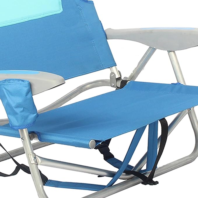 Ostrich Lightweight Ladies Comfort On-Your-Back Outdoor Backpack Beach Chair w/5 Adjustable Positions Carry Straps &amp Cup Holder Blue (4 Pack)