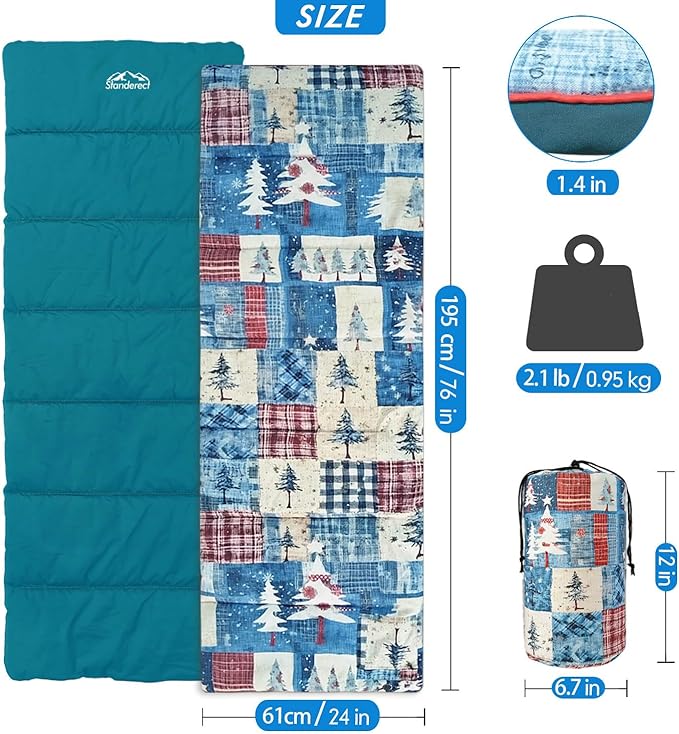 Heated Sleeping Bag pad 3 Adjustable Temperature Levels Heated Sleeping Bag Liner for Cold Weather Backpacking or Hiking Multi USB Power Supported (Christmas Tree 76 x 24)