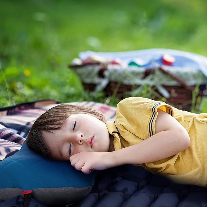 Hikenture Camping Pillow with Removable Cover - Ultralight Inflatable Pillow for Neck Lumbar Support - Upgrade Backpacking Pillow - Washable Travel Air Pillows for Camping Hiking Backpacking