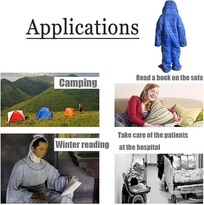 Human Walking Sleeping Bag for Adults Compact Warm Ultra Lightweight Cold Weather Portable Mummy Weather Sleeping Bag One Piece Sleeping Bag Suit Waterproof Windproof