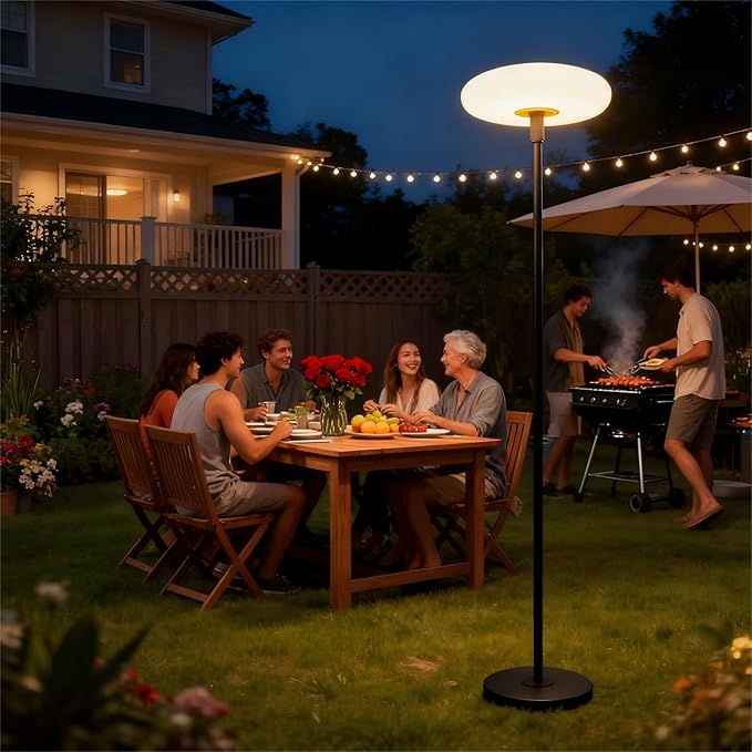 Lightdot Solar Outdoor Floor Lamp for Patio Waterproof USB Rechargeable Cordless Floor Lamp with 3 Brightness ModesHeight Adjustable(Max 74IN)Warm White 3000k Standing Solar Lights for Yard Garden