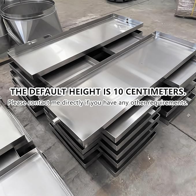 Heavy-Duty 4 High Condensate Drain Pan - 50x20cm (20x8in) Water Collection Tray for Air Conditioners Industrial Equipment Workshops Apartments &amp More
